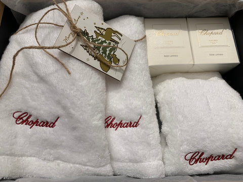 Chopard towel and candle box set