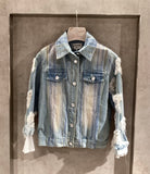 Chanel lace denim jacket
